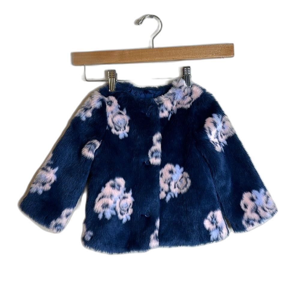 Janie and Jack Faux Floral Print coat Jacket size 12-18 months